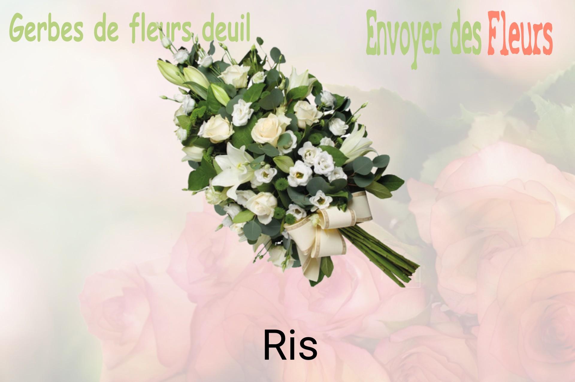 Gerbe de fleurs de deuil livrée à Ris